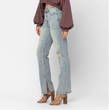 JB CURVY HW DESTORYED STRAIGHT JEANS