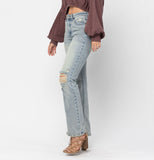 JB CURVY HW DESTORYED STRAIGHT JEANS