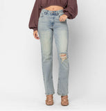 JB CURVY HW DESTORYED STRAIGHT JEANS