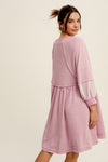 LAVENDER FLOWLY MINI KNIT DRESS