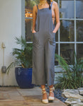 SLEEVELESS WOVEN JUMPSUIT