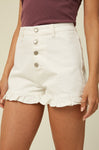 BUTTON FRONT DENIM SHORTS