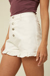 BUTTON FRONT DENIM SHORTS