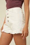 BUTTON FRONT DENIM SHORTS