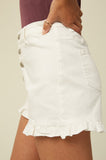 BUTTON FRONT DENIM SHORTS