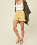 BUTTON FRONT DENIM SHORTS