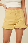 BUTTON FRONT DENIM SHORTS