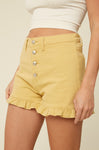 BUTTON FRONT DENIM SHORTS