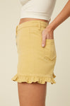 BUTTON FRONT DENIM SHORTS