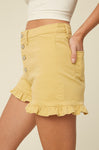BUTTON FRONT DENIM SHORTS