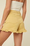 BUTTON FRONT DENIM SHORTS