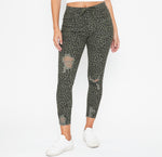DISTRESSED HIGH RISE ANKLE JOGGERS