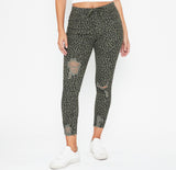 DISTRESSED HIGH RISE ANKLE JOGGERS
