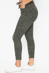 DISTRESSED HIGH RISE ANKLE JOGGERS