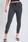DISTRESSED HIGH RISE ANKLE JOGGERS