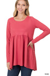 BABYDOLL SHIRRING TOP