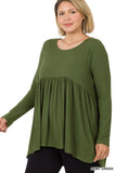 CURVY BABYDOLL SHIRRING TOP