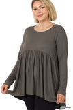 CURVY BABYDOLL SHIRRING TOP