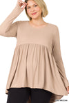 CURVY BABYDOLL SHIRRING TOP