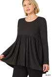 CURVY BABYDOLL SHIRRING TOP