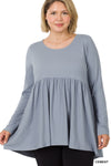 CURVY BABYDOLL SHIRRING TOP