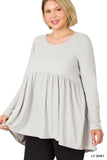 CURVY BABYDOLL SHIRRING TOP