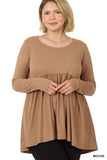CURVY BABYDOLL SHIRRING TOP