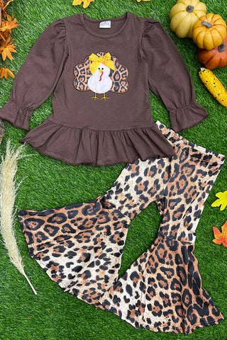 GIRL'S TURKEY ANIMAL PRINT SET