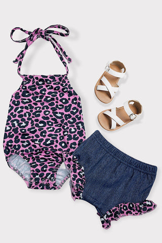 PRETTY PINK LEOPARD BABY SET