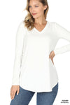 LONG SLEEVE V-NECK TOP
