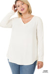 LONG SLEEVE V-NECK TOP