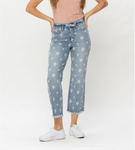 JB STAR PRINT CROPPED STRAIGHT JEANS