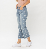 JB STAR PRINT CROPPED STRAIGHT JEANS