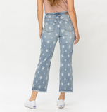 JB STAR PRINT CROPPED STRAIGHT JEANS