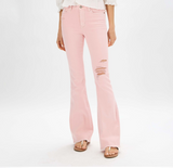 JB MIDRISE PASTEL DESTROYED FLARE JEANS