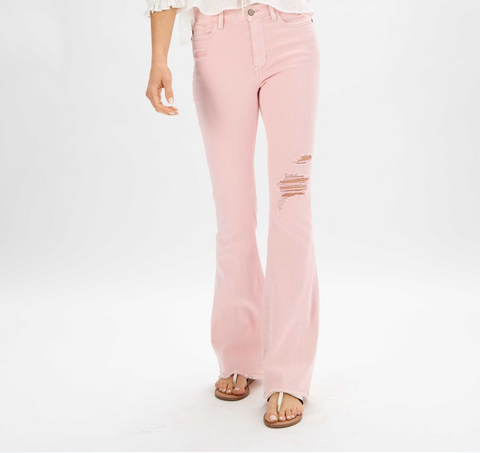 JB MIDRISE PASTEL DESTROYED FLARE JEANS