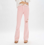 JB MIDRISE PASTEL DESTROYED FLARE JEANS