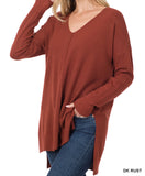 HI-LOW V-NECK SWEATER