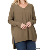HI-LOW V-NECK SWEATER