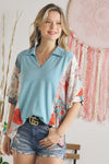 BOATNECK STAR PRINT TOP
