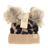 BABY LEOPARD DOUBLE POM C.C