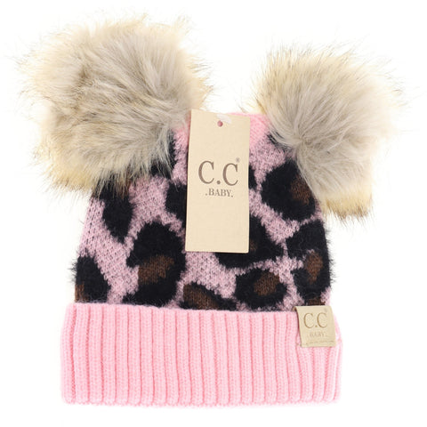 BABY LEOPARD DOUBLE POM C.C