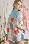 BOATNECK STAR PRINT TOP