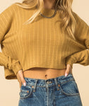 DROP SHOULDER CROP TOP