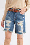 DISTRESSED DENIM SHORTS