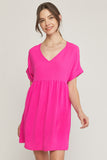 HOT PINK BABYDOLL  DRESS