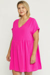 HOT PINK BABYDOLL  DRESS