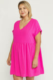 HOT PINK BABYDOLL  DRESS