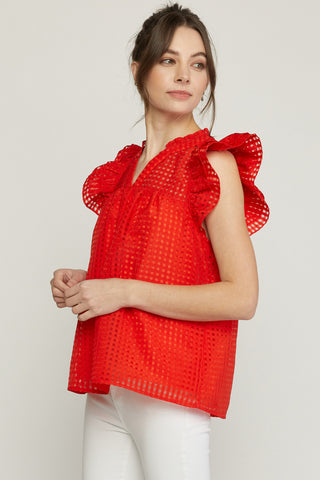 SHEER GRID BEAUTY TOP