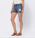 JB HI-WAISTED PRINTED POCKET LINING CUTOFFS